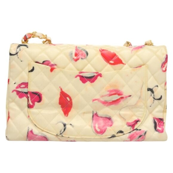 CHANEL Matelasse Chain Shoulder Bag Vinyl Coating White Gold CC Auth 1 - Picture 3 of 15